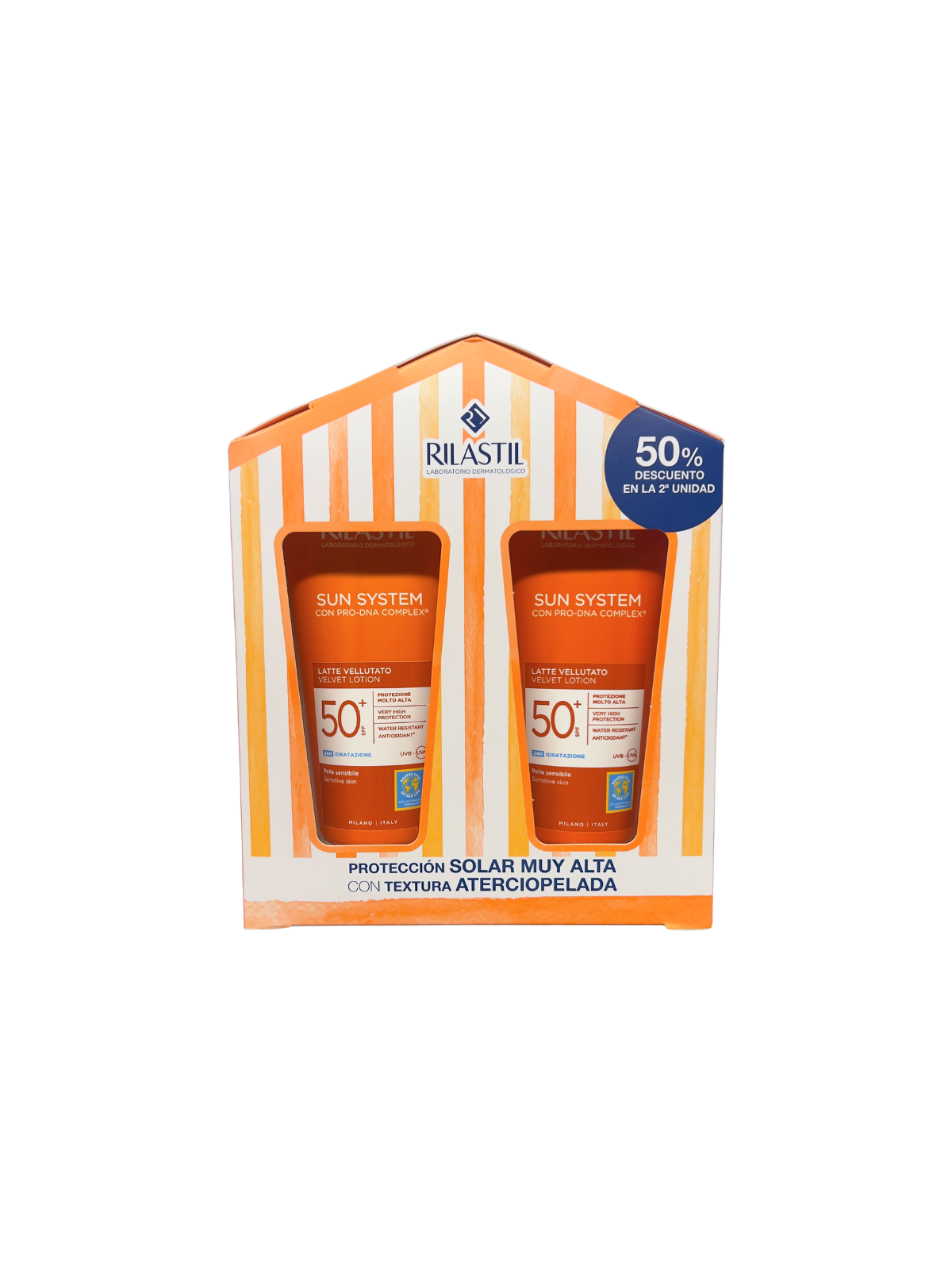 Rilastil sun system leche velluto 200ml duplo 2ª ud 50%