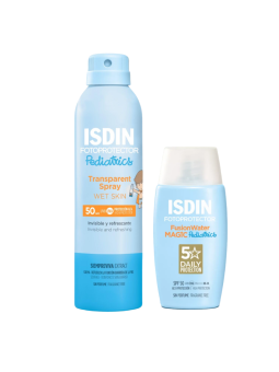 ISDIN pack solar pediatrics wet skin spray 250ml + fusion water pediatrics 50ml