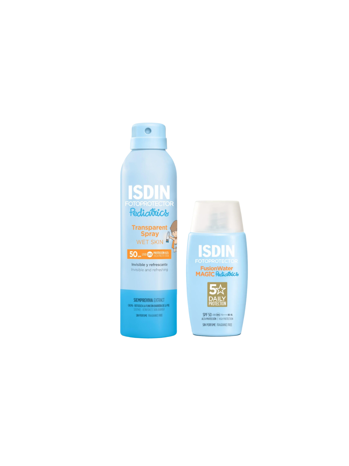 ISDIN pack solar pediatrics wet skin spray 250ml + fusion water pediatrics 50ml