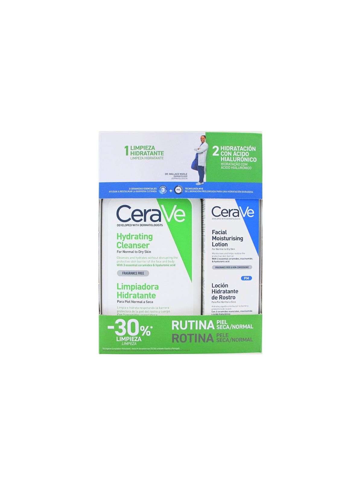 Cerave pack limpiador hidratante 236ml + loción hidratante rostro