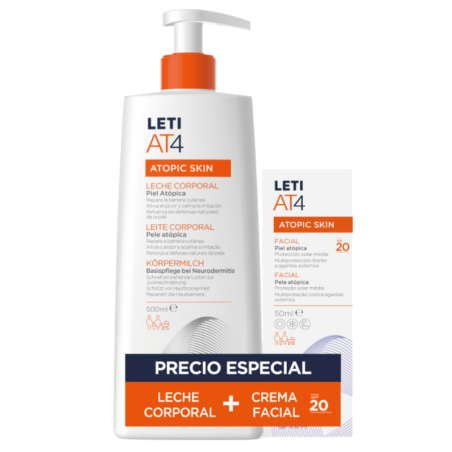 LETI AT4 pack leche corporal + facial SPF 20