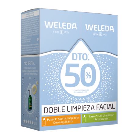 Weleda pack doble limpieza aceite + gel limpiador