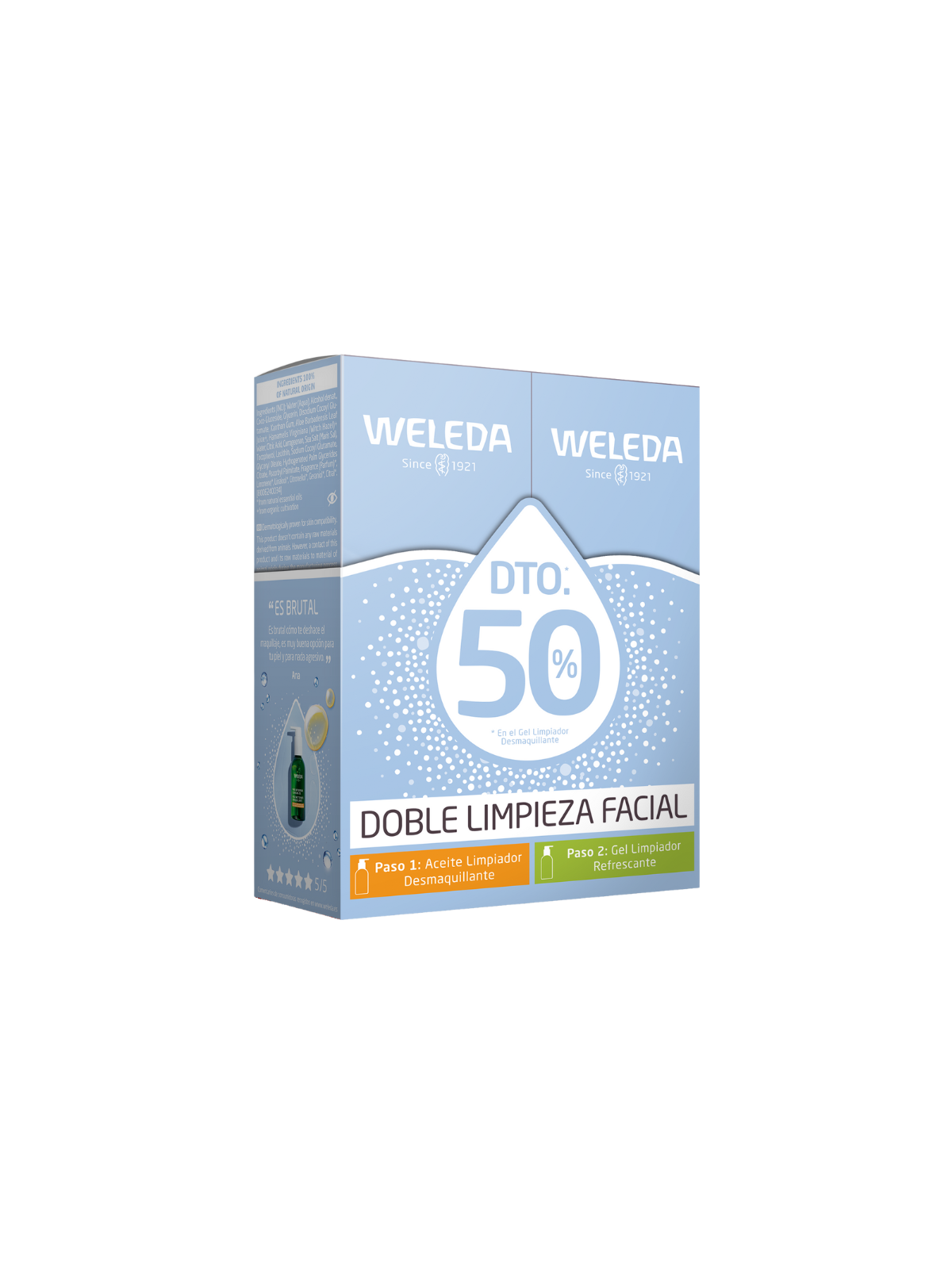 Weleda pack doble limpieza aceite + gel limpiador