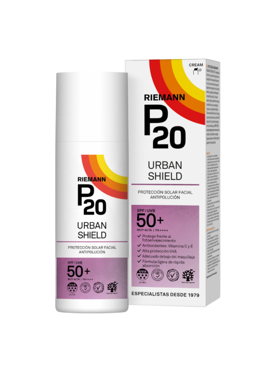 P20 protección solar facial urban shield SPF 50+ 50ml