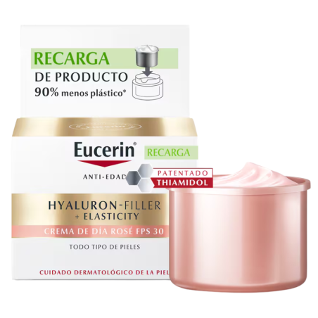 EUCERIN RECARGA HYALURON FILLER + ELASTICITY ROSE DIA FP 30 1 ENVASE 50 ML REFILL