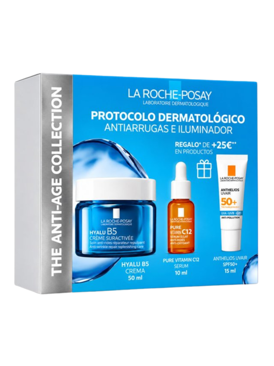 La Roche-Posay Pack Hyalu B5 Crema 50 ml + Pure Vitamin C12 Sérum 10 ml + Anthelios UVAir SPF50+ 15 ml