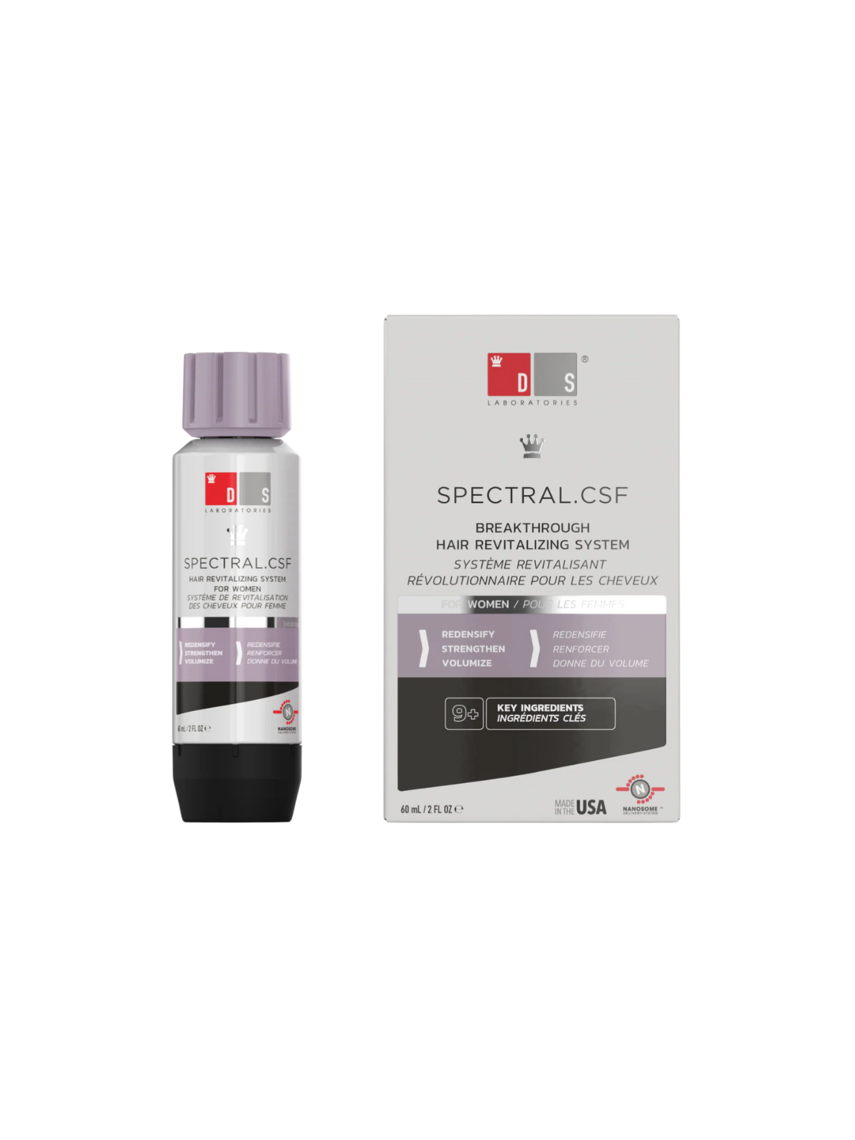 DS labs spectral CSF sistema de revitalización del cabello para mujeres loción capilar 60ml