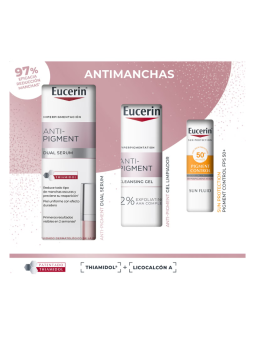 Eucerin pack antipigment dual serum + regalo gel de limpieza + regalo solar 50+