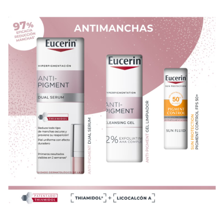 Eucerin pack antipigment dual serum + regalo gel de limpieza + regalo solar 50+