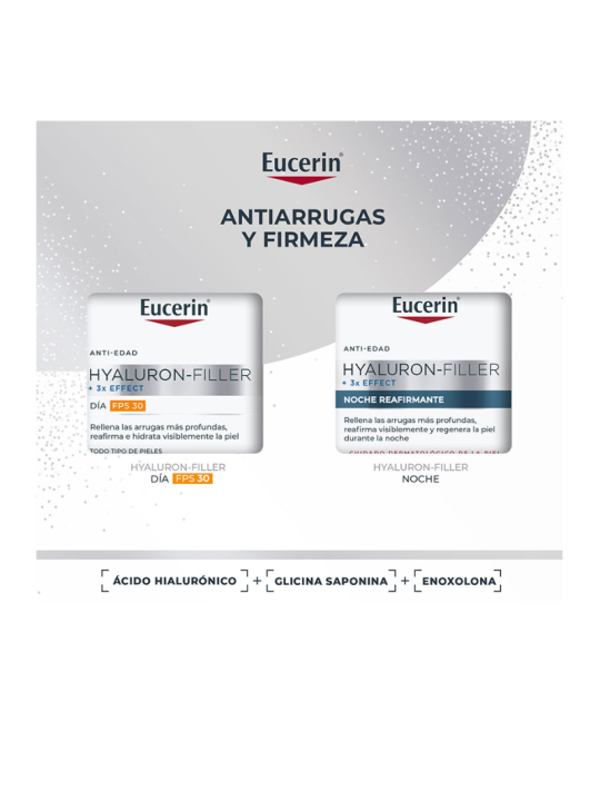 Eucerin pack hyaluron filler día FPS30 + noche reafirmante