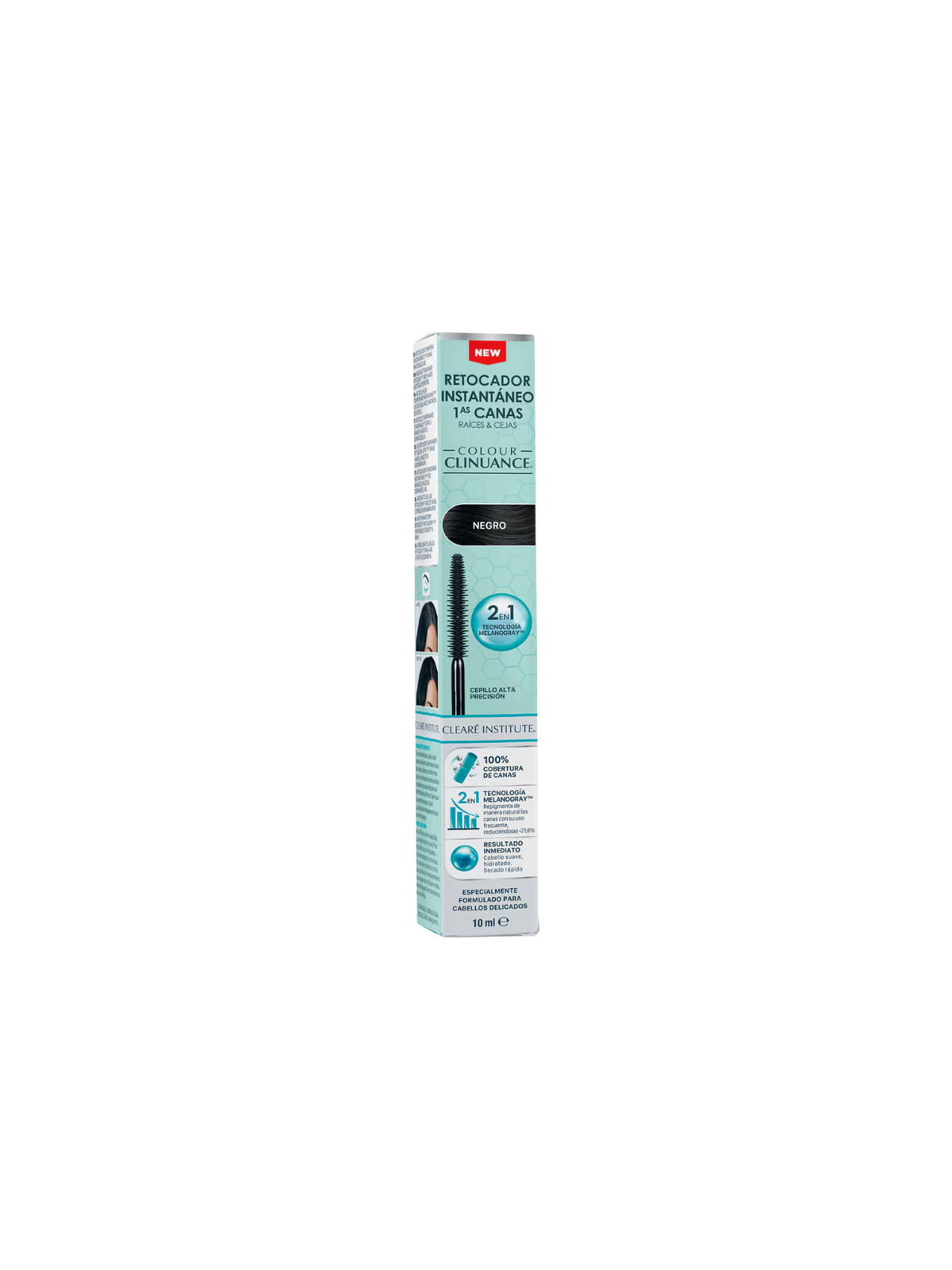 Cleare institute colour clinuance retocador instantáneo canas raices y cejas 10ml tono negro