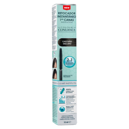 Cleare institute colour clinuance retocador instantáneo canas raices y cejas 10ml tono castaño oscuro