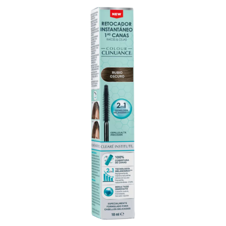 Cleare institute colour clinuance retocador instantáneo canas raices y cejas 10ml tono rubio oscuro