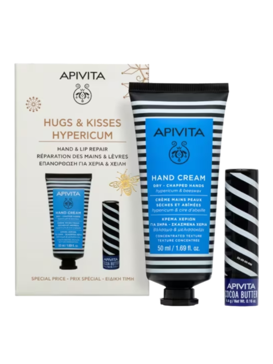 Apivita pack crema de manos + labial de cacao