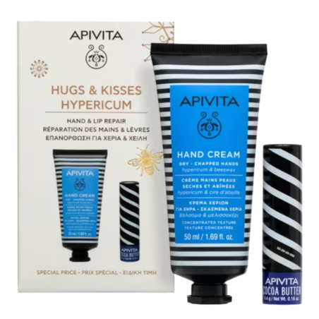 Apivita pack crema de manos + labial de cacao
