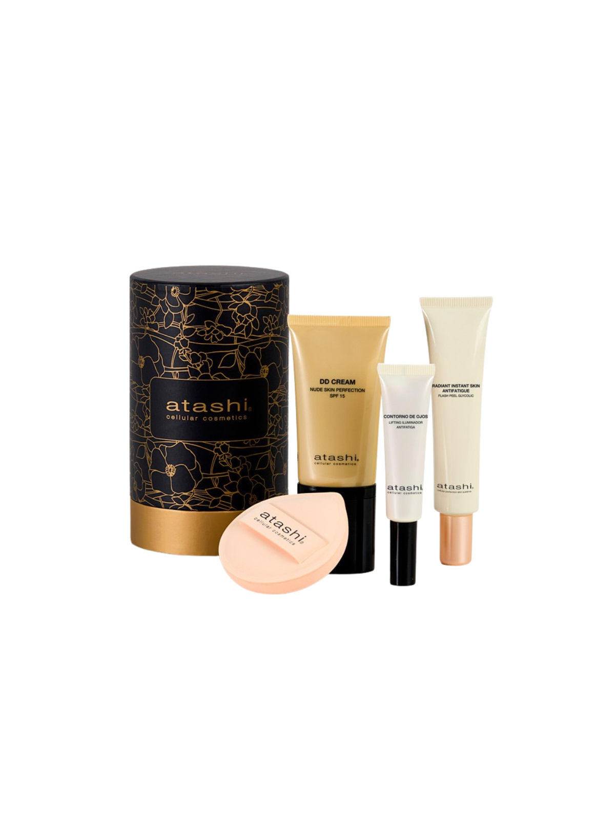 Atashi cofre negro DD cream bronce spf15 + contorno de ojos