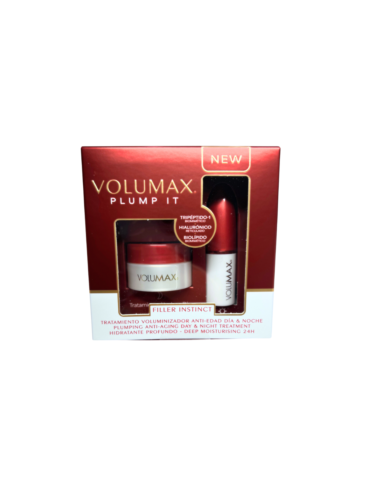 Volumax plump it filler instinct 1 stick 4g día + 1 tarro bálsamo 4g noche