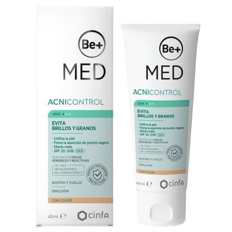 BE+ med acnicontrol evita brillos y granos con color 40ml