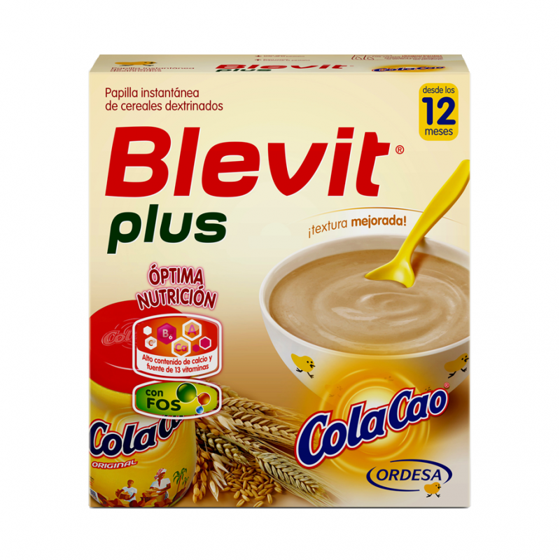 Blevit Plus Bibe 8 Cereales y ColaCao - Papilla de Cereales para