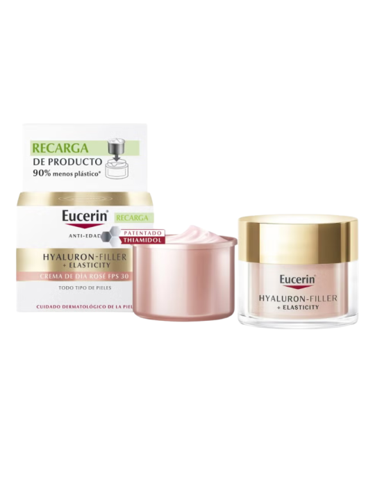 Eucerin pack hyaluron filler crema de día rose SPF30 + refill