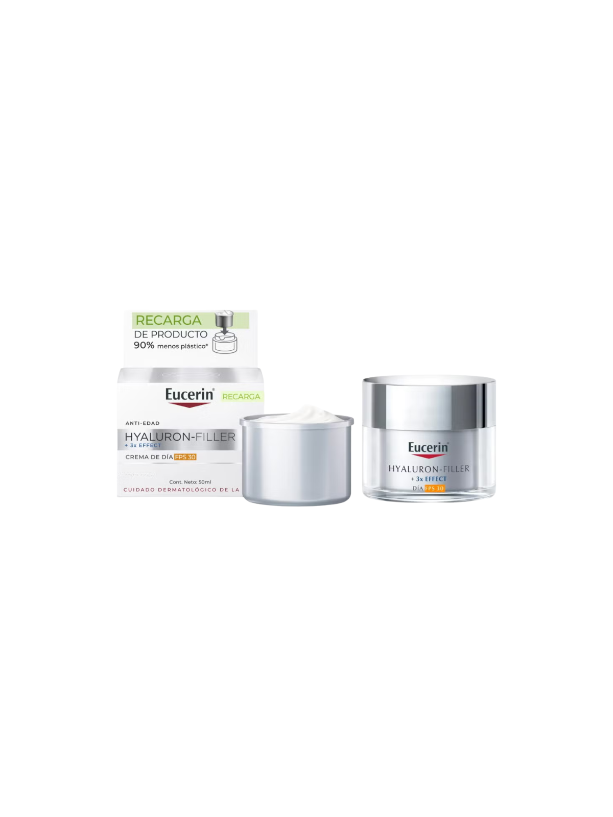 Eucerin pack hyaluron filler crema de dia FPS30 + refill
