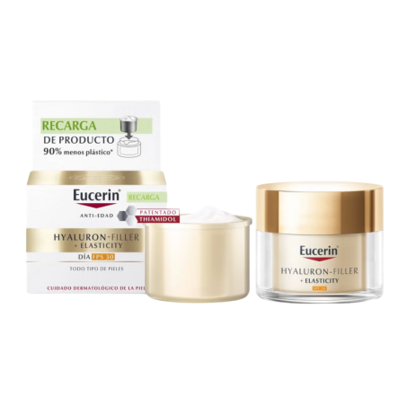 Eucerin pack hyaluron filler elasticity crema de día FPS30 + refill