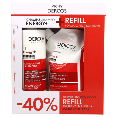 Vichy dercos champu estimulante anticaida 400ml + refill 400ml