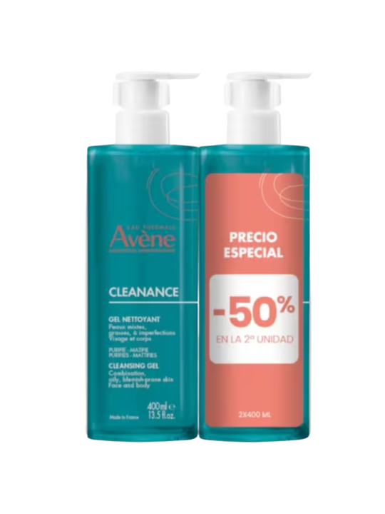 Avene cleanance agua micelar pieles mixtas/grasas duplo 2 x 400ml
