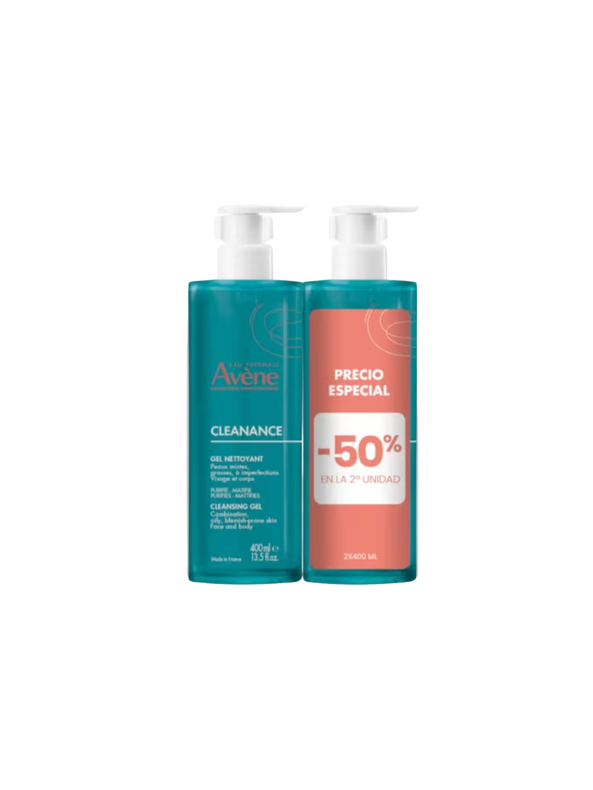 Avene cleanance agua micelar pieles mixtas/grasas duplo 2 x 400ml