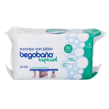 Begobaño esponja enjabonada 30 uds