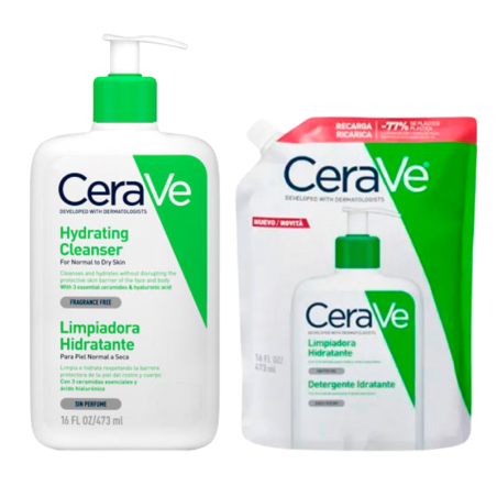 Cerave pack limpiadora hidratante 473ml + refill