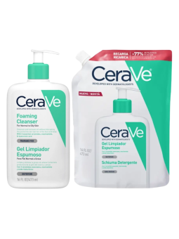 Cerave pack gel limpiador espumoso 473ml + refill