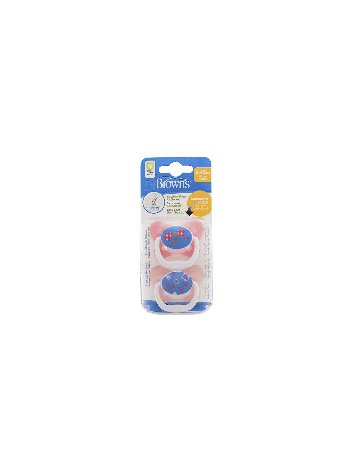 Dr brown´s chupete prevent silicona escudo mariposa 6-12m