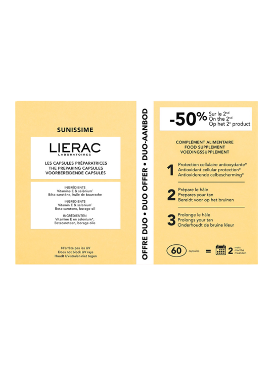 Lierac sunissime capsulas reparadoras duplo 60 capsulas