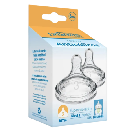 Dr brown´s options+ tetina silicona boca ancha nivel 3 +6m