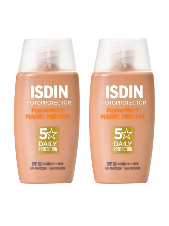 Isdin fusion water magic color medium SPF 50 DUPLO promoción