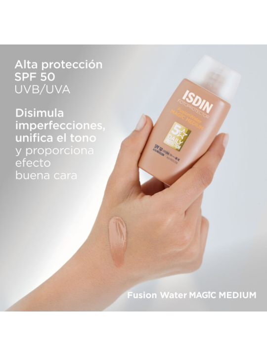 Isdin fusion water magic color medium SPF 50 DUPLO promoción