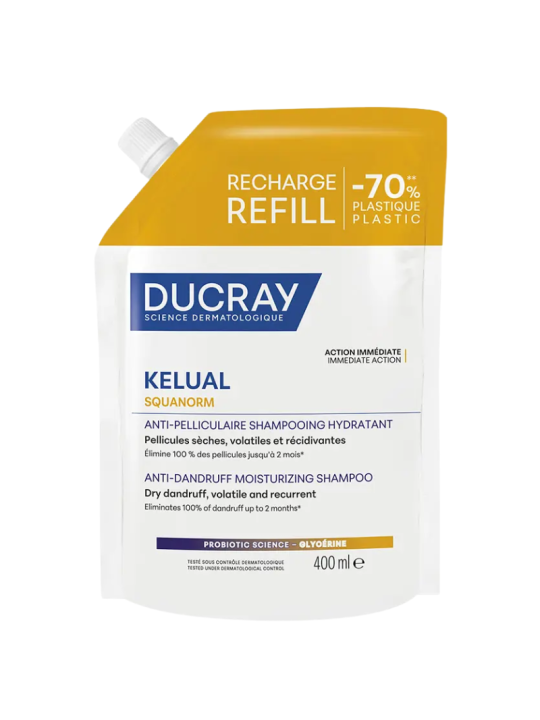 Ducray kelual squanorm champu tratante hidratante caspa seca 400ml formato recarga
