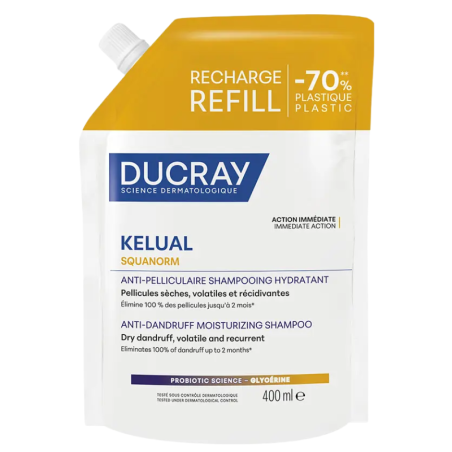 Ducray kelual squanorm champu tratante hidratante caspa seca 400ml formato recarga