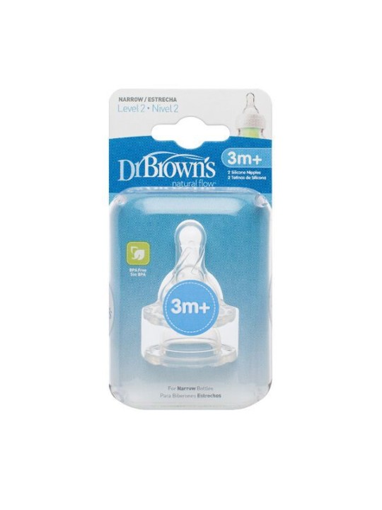Dr brown`s  tetina nivel 2 boca estrecha +3m