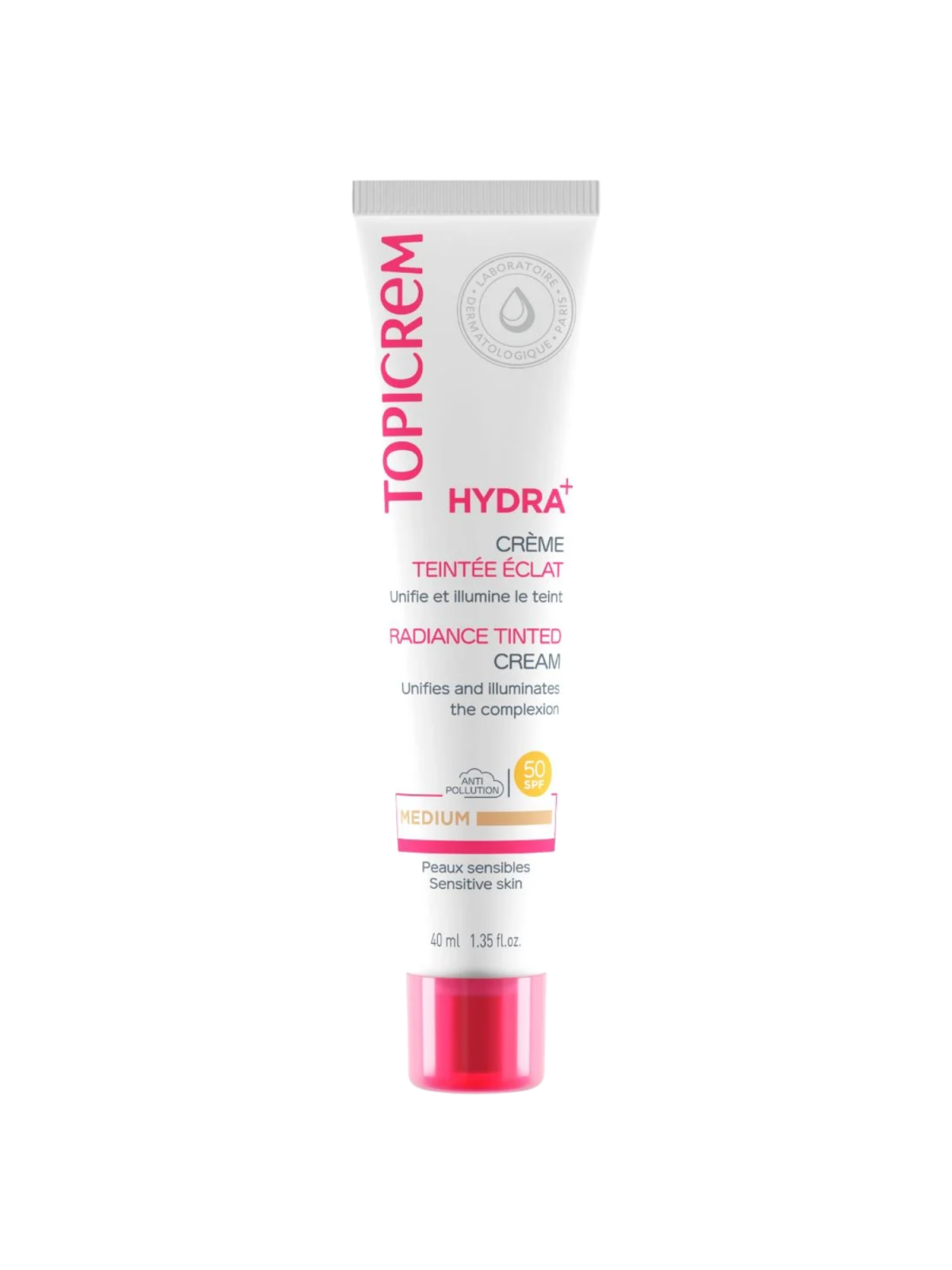 Topicrem Hydra+ Crema Iluminadora con Color Medium SPF 50 40 ml
