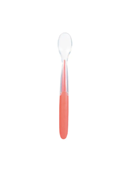 Chicco cuchara blanda silicona +6m roja-naranja