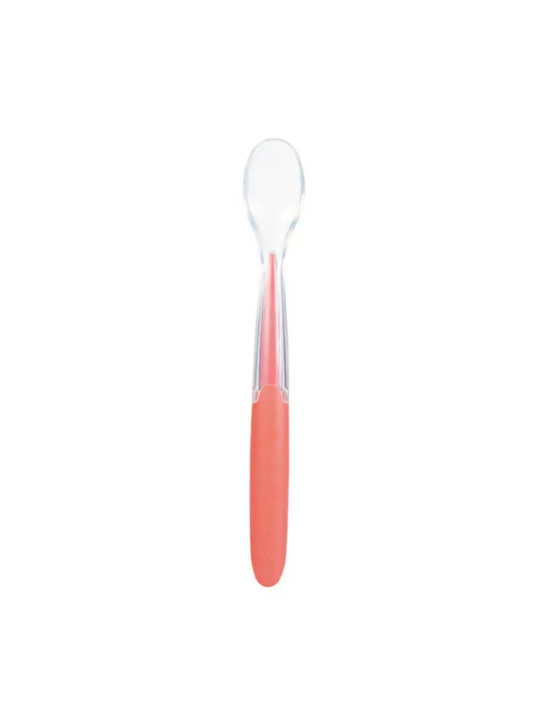 Chicco cuchara blanda silicona +6m roja-naranja