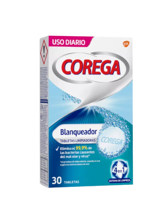 Corega blanqueador 30 tabletas