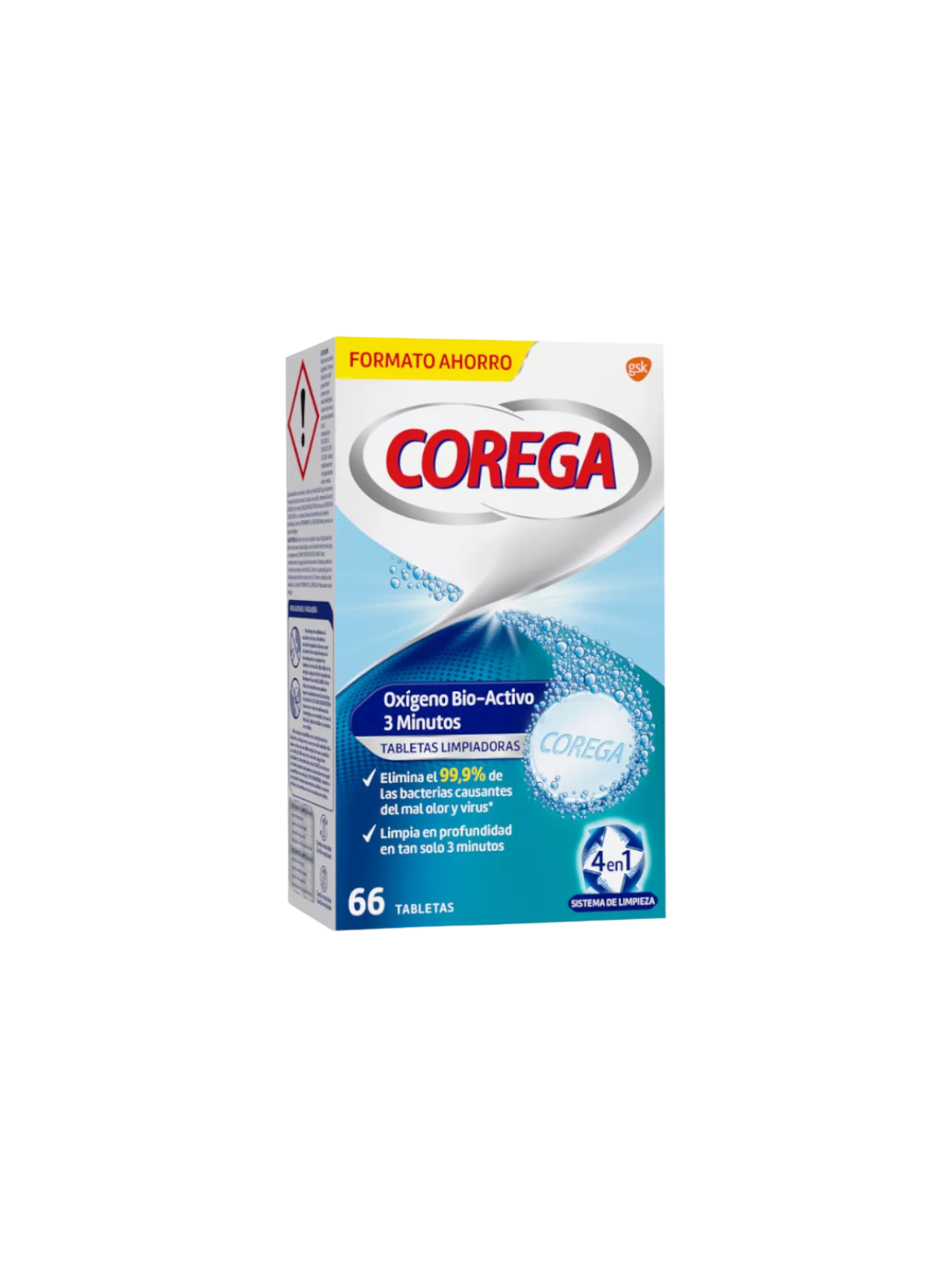Corega oxigeno bio-activo 3 minutos 66 tabletas