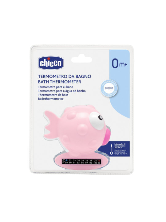 Chicco termometro baño pez globo rosa