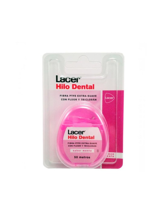 Lacer hilo dental fluor triclosan menta