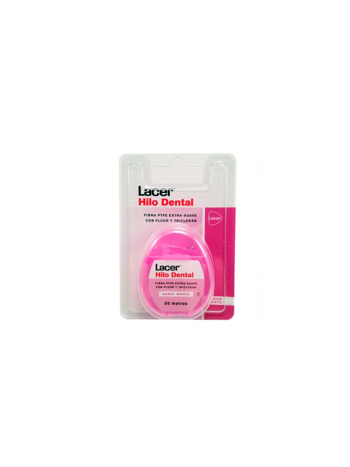Lacer hilo dental fluor triclosan menta