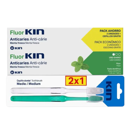 Kin Fluorkin duplo 125 ml + 2x1 cepillo de dientes