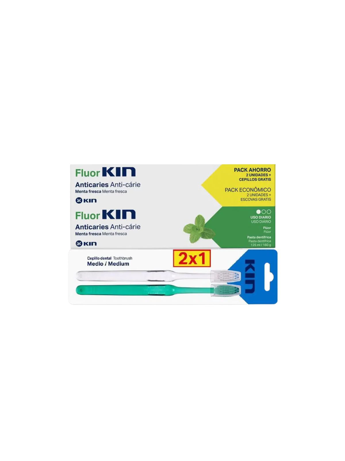 Kin Fluorkin duplo 125 ml + 2x1 cepillo de dientes